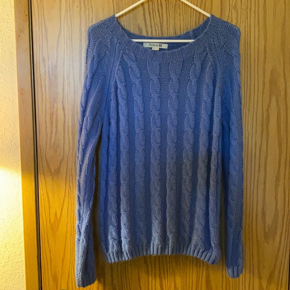 Beautiful blue cable knit Sweater.